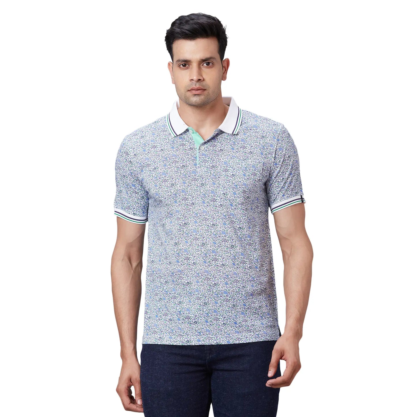Men Orange Regular Fit Print Cotton T-Shirt