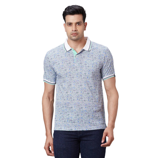 Men Orange Regular Fit Print Cotton T-Shirt