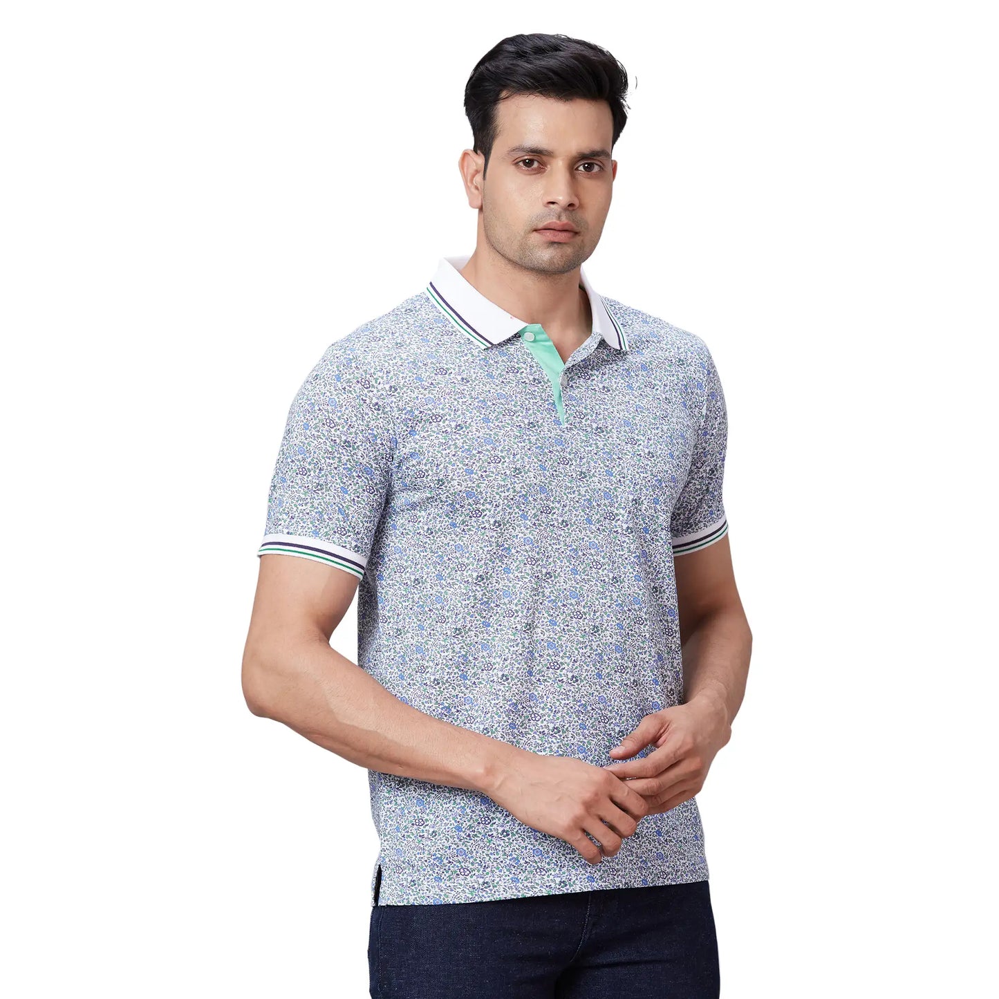 Men Orange Regular Fit Print Cotton T-Shirt