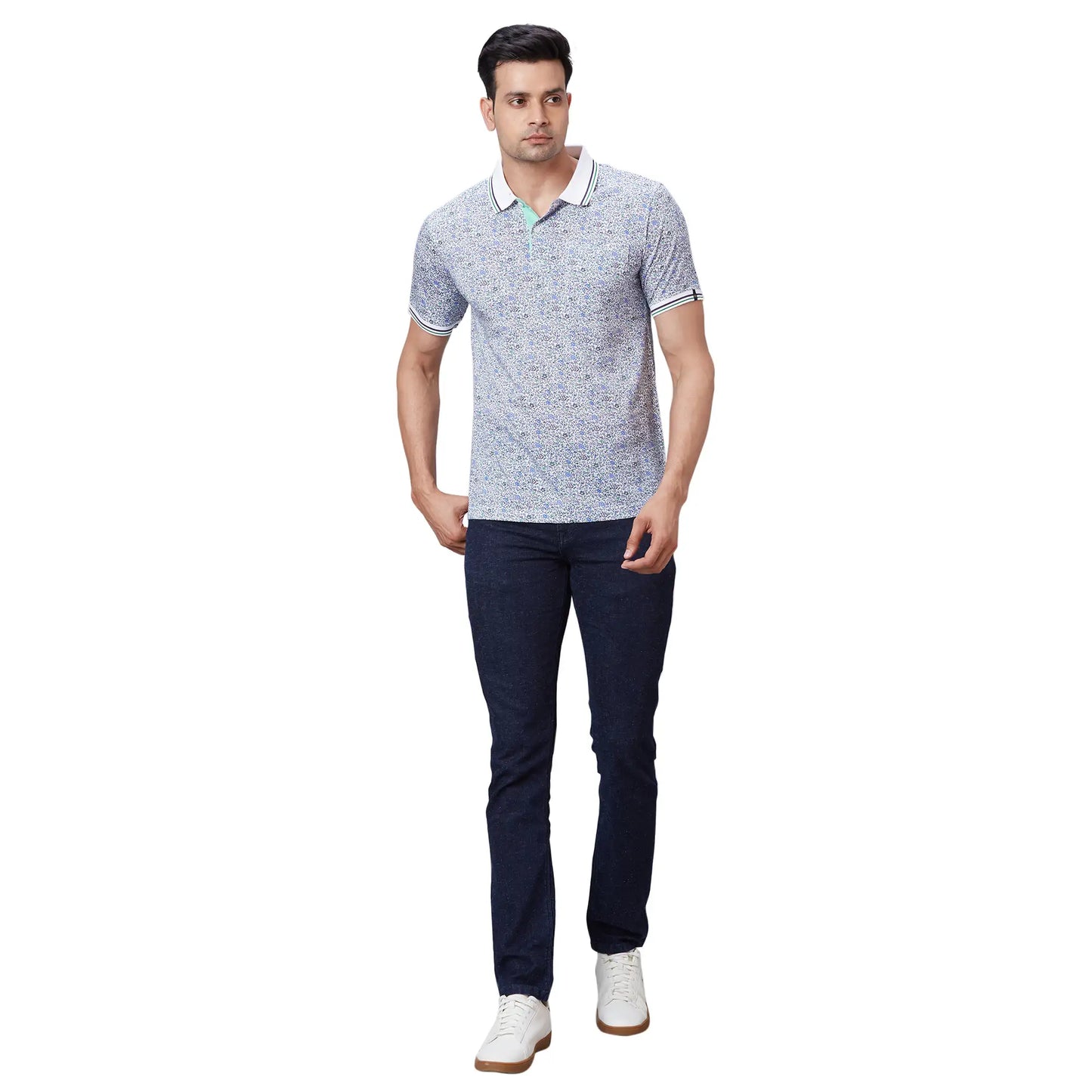 Men Orange Regular Fit Print Cotton T-Shirt