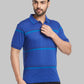 Raymond Men Blue Print Contemporary Fit Cotton T-Shirt