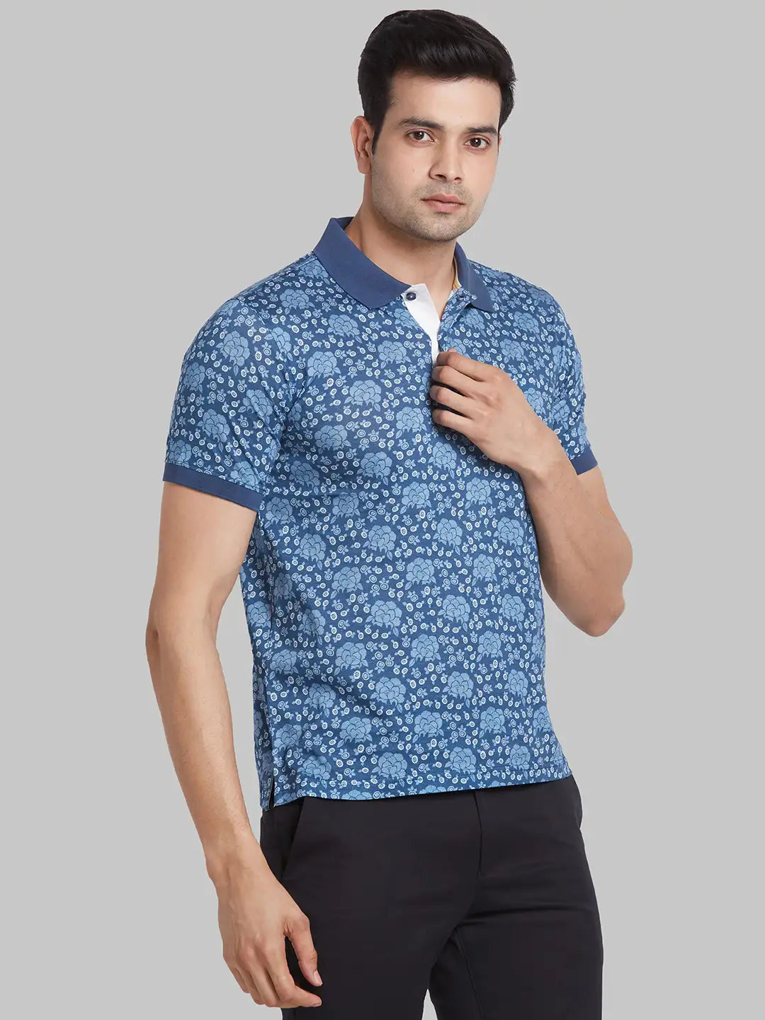 Men Maroon Contemporary Fit Print Cotton T-Shirt