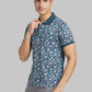 Raymond Men Green Jacquard Contemporary Fit Cotton T-Shirt
