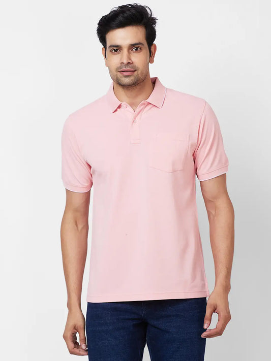 Raymond Contemporary Fit Woven Design Light Blue T-Shirt