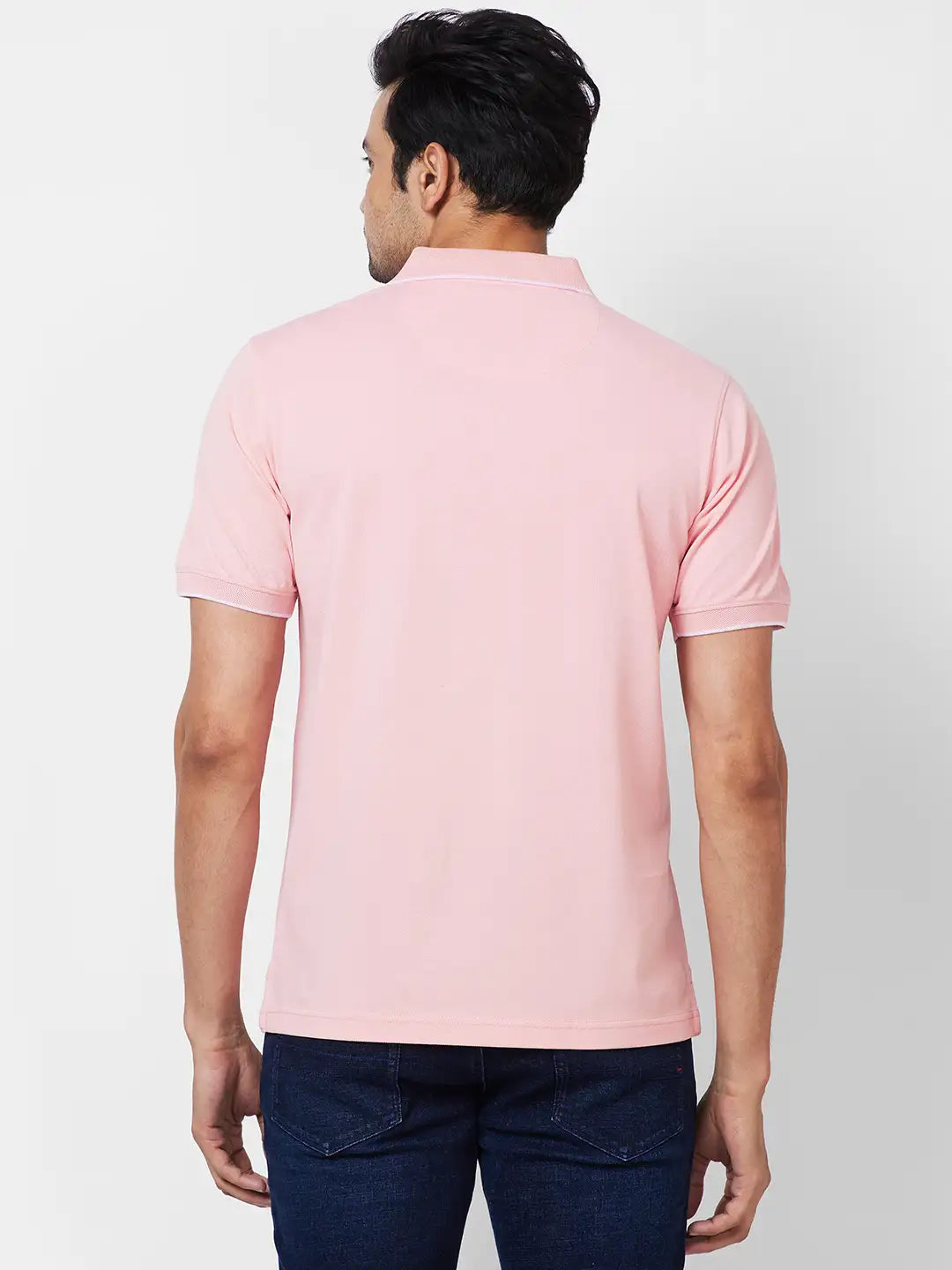 Raymond Contemporary Fit Woven Design Light Blue T-Shirt