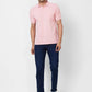 Raymond Contemporary Fit Woven Design Light Blue T-Shirt