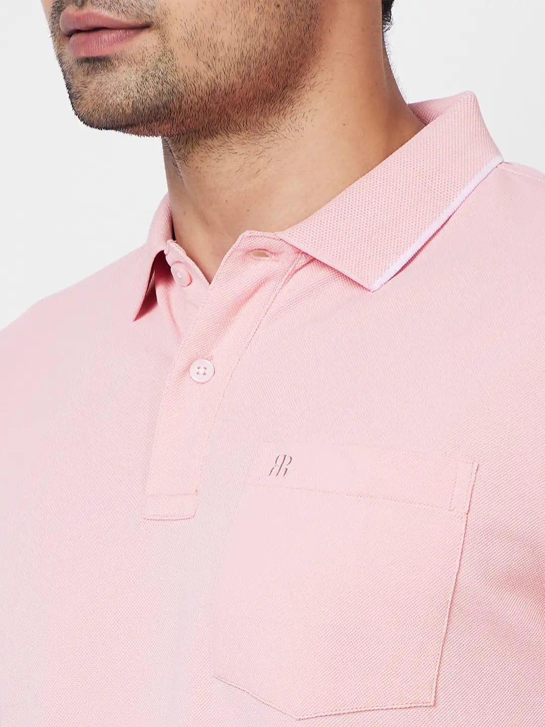 Raymond Contemporary Fit Woven Design Light Blue T-Shirt