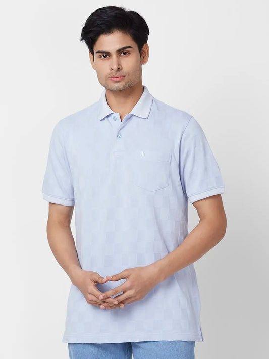 Raymond Contemporary Fit Woven Design Light Red T-Shirt