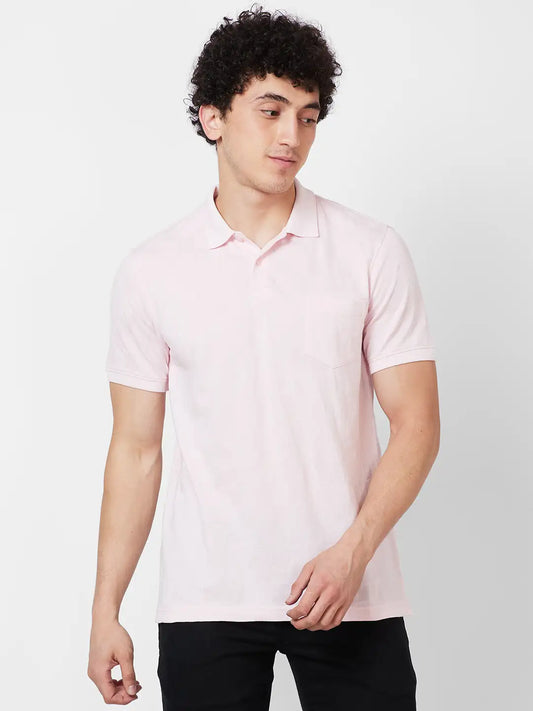 Raymond Contemporary Fit Solid Medium Blue T-Shirt