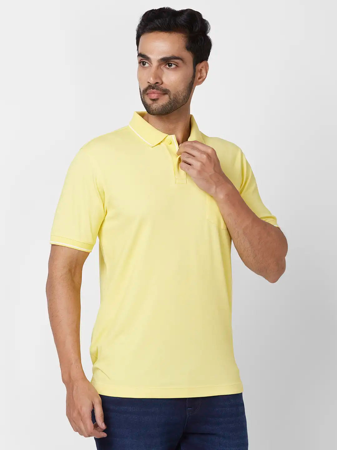 Raymond Contemporary Fit Solid White T-Shirt