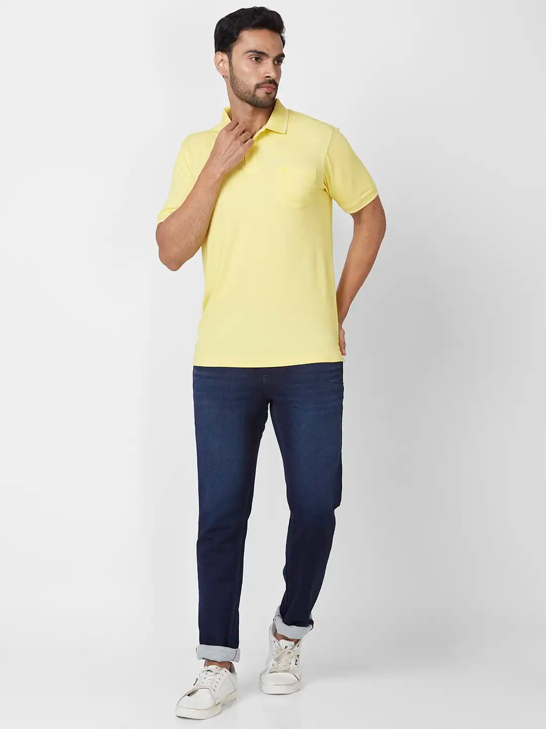Raymond Contemporary Fit Solid White T-Shirt