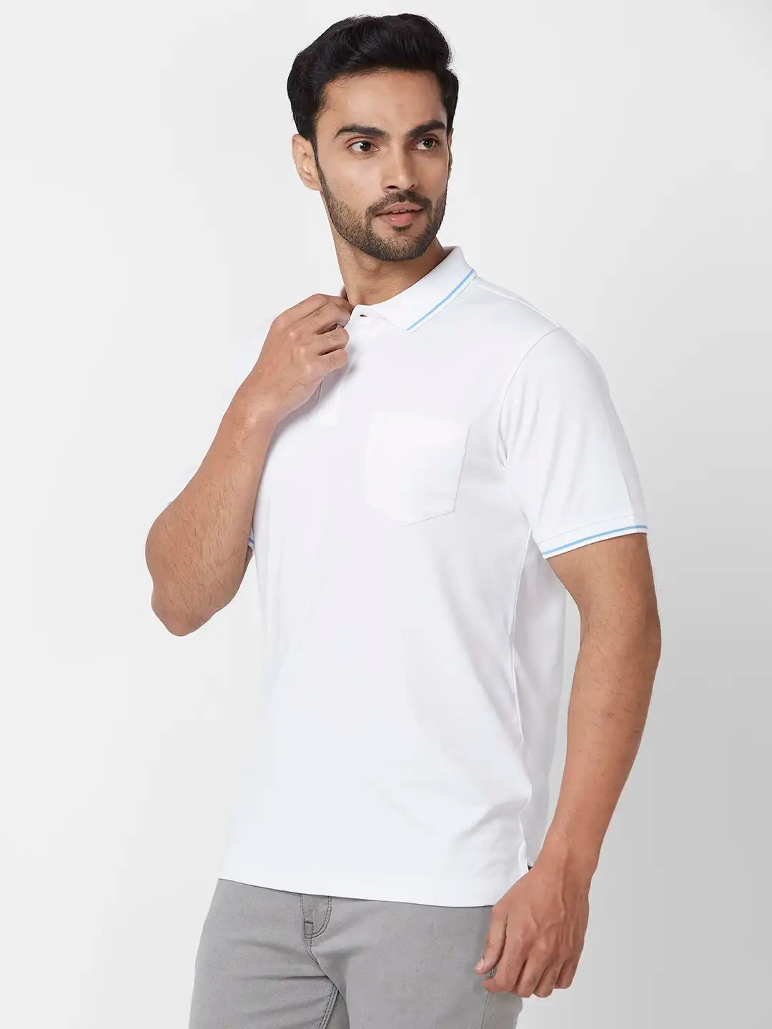 Raymond Contemporary Fit Solid Dark Brown T-Shirt