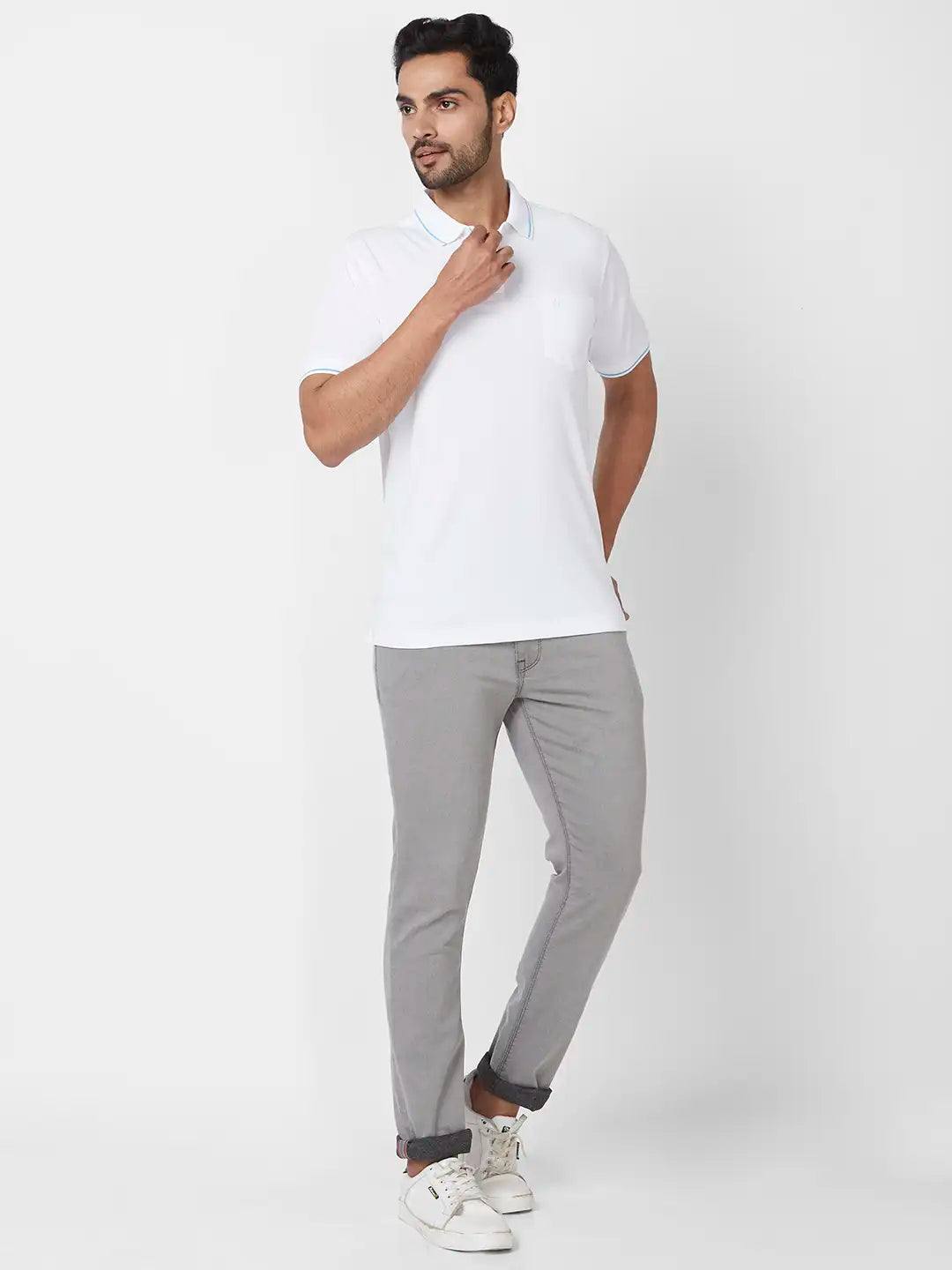 Raymond Contemporary Fit Solid Dark Brown T-Shirt