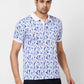 Raymond Contemporary Fit Printed Medium Brown T-Shirt