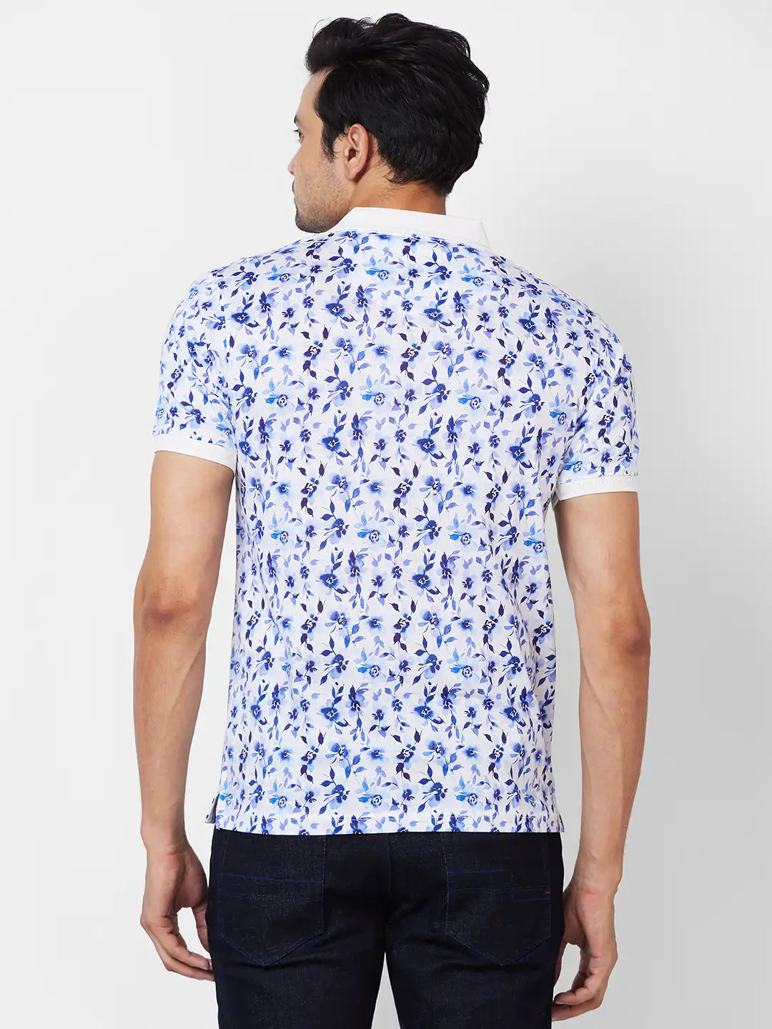 Raymond Contemporary Fit Printed Medium Brown T-Shirt