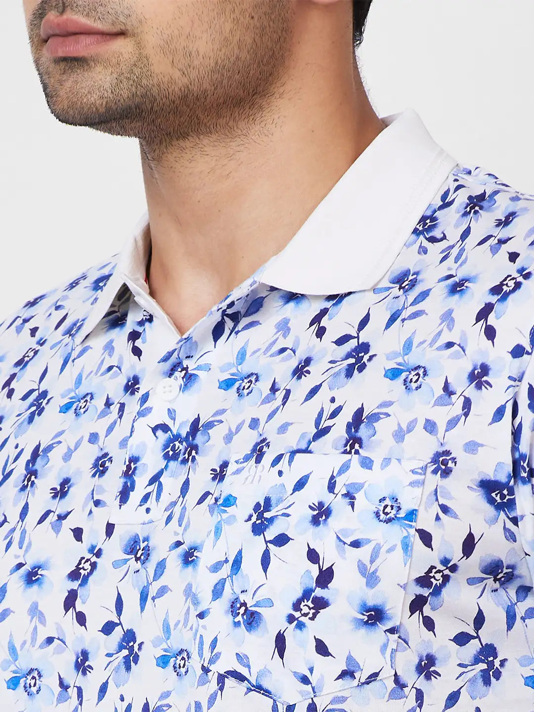 Raymond Contemporary Fit Printed Medium Brown T-Shirt