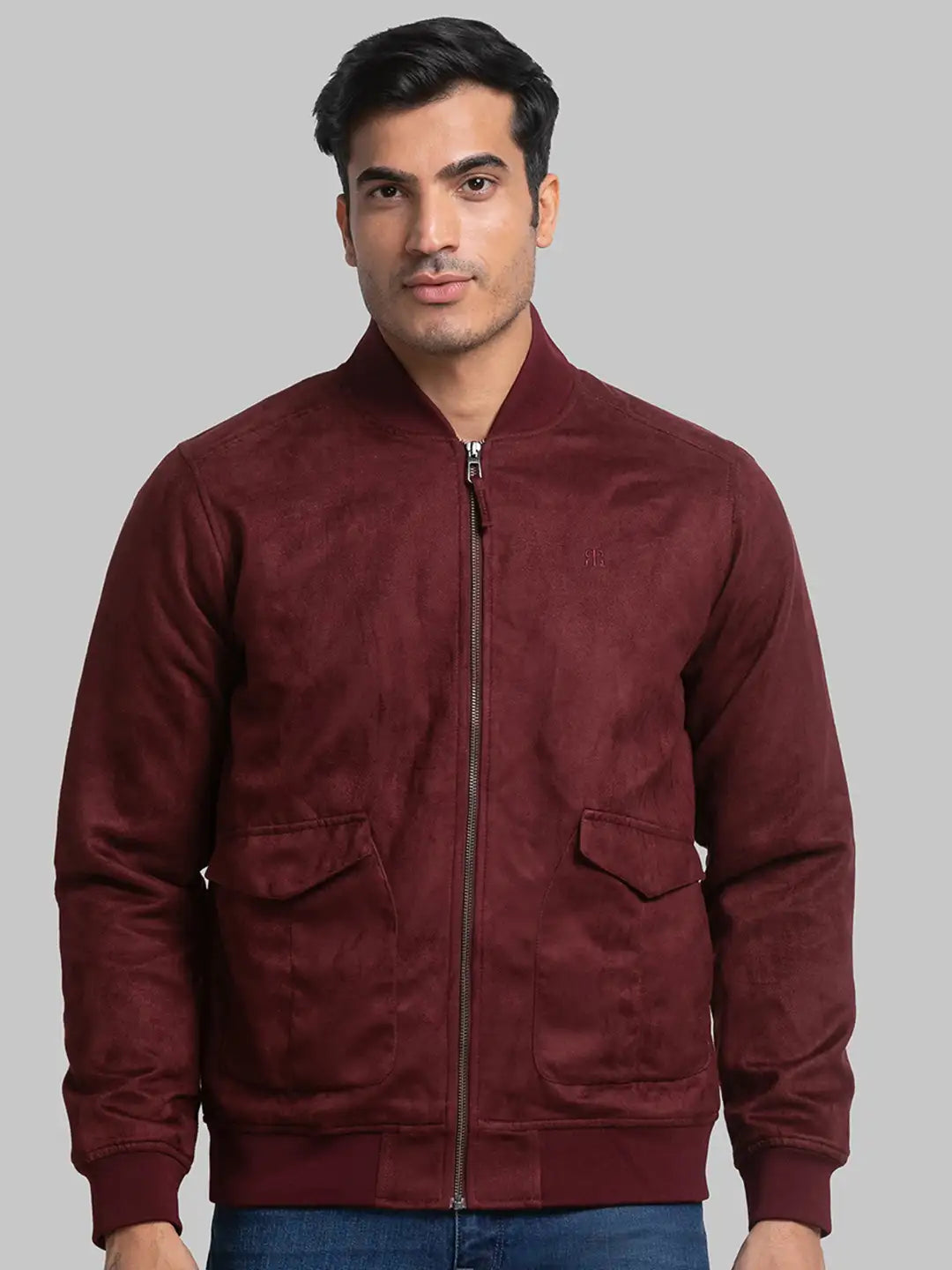 Men Regular Fit Blue Jacket