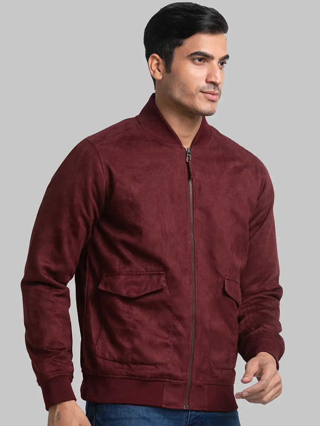 Men Regular Fit Blue Jacket