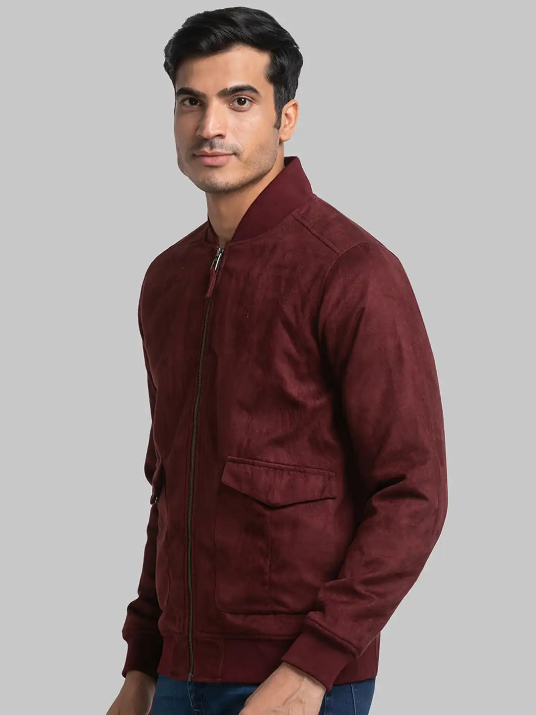 Men Regular Fit Blue Jacket