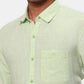 Raymond Men Orange Print Contemporary Fit Cotton Half Sleeve Resort Collar Shirt