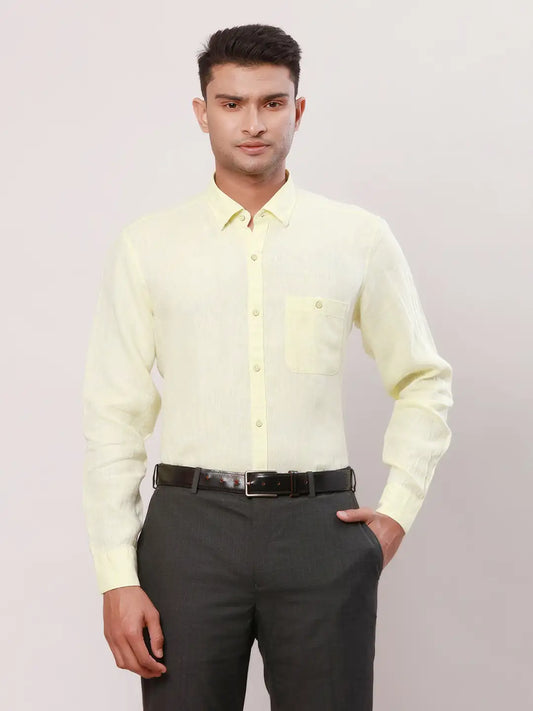 Raymond Men Blue Jacquard Slim Fit Cotton Regular Collar Shirt