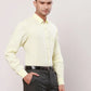 Raymond Men Blue Jacquard Slim Fit Cotton Regular Collar Shirt