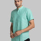 Men Red Contemporary Fit Solid Cotton Shirts