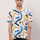 Raymond Men Blue Print Contemporary Fit Cotton Half Sleeve Resort Collar Shirt
