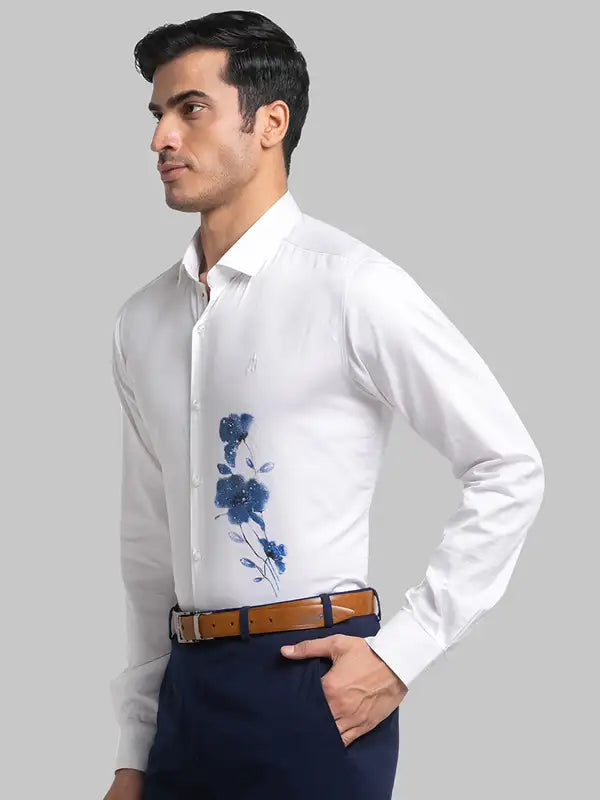 Men Slim Fit White Shirt