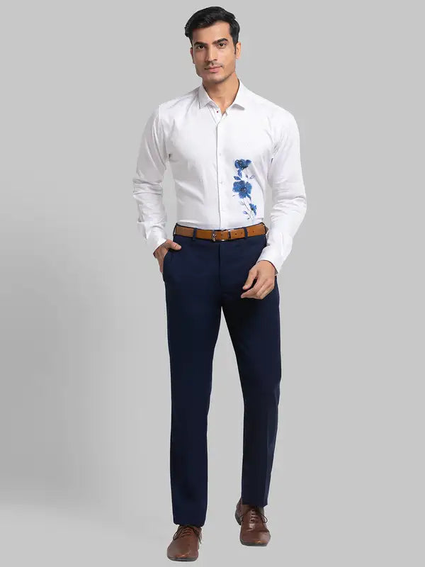 Men Slim Fit White Shirt