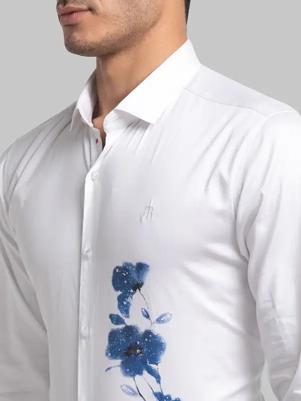 Men Slim Fit White Shirt