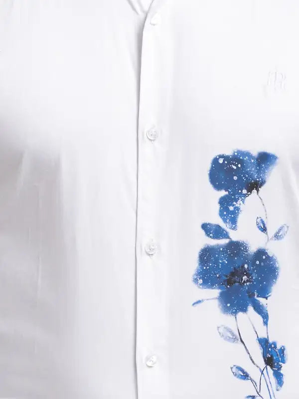 Men Slim Fit White Shirt