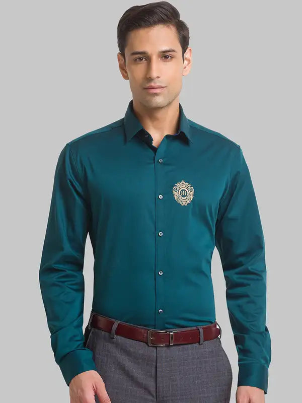 Men Slim Fit Blue Shirt