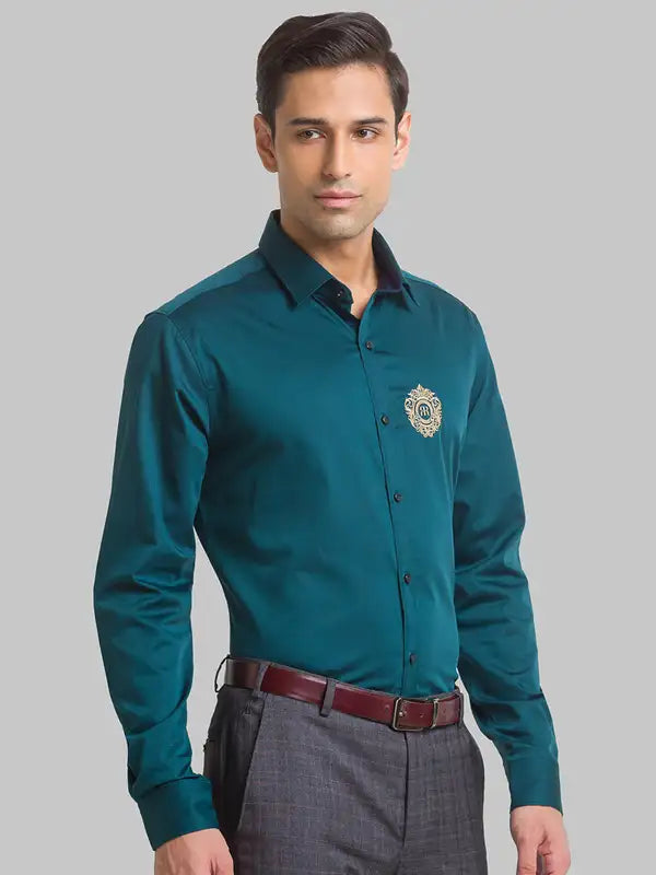 Men Slim Fit Blue Shirt