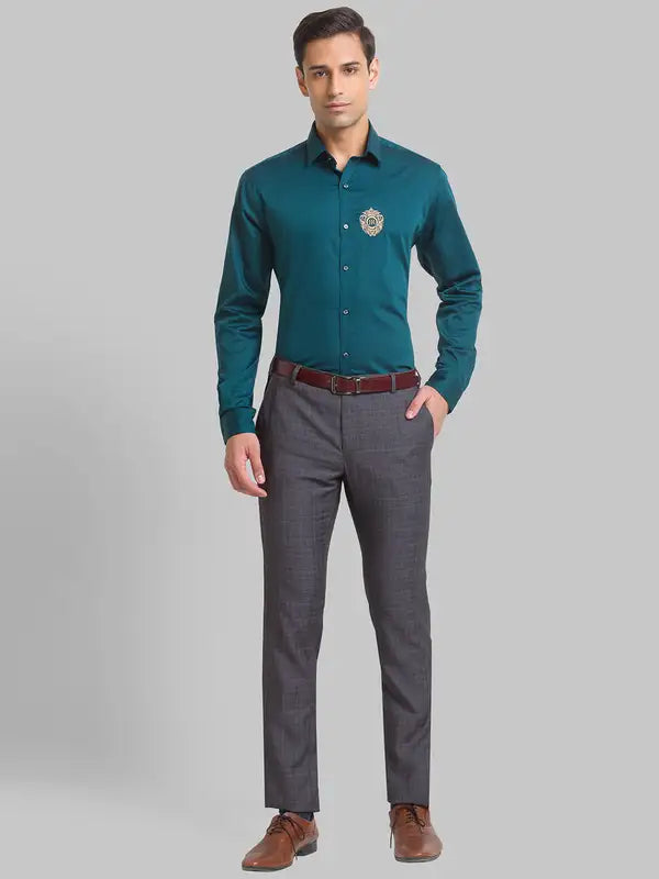Men Slim Fit Blue Shirt