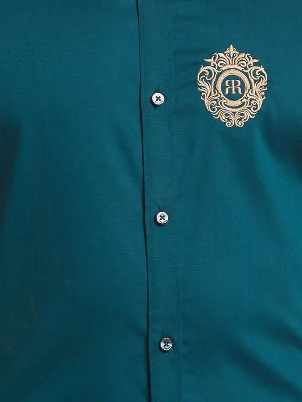 Men Slim Fit Blue Shirt