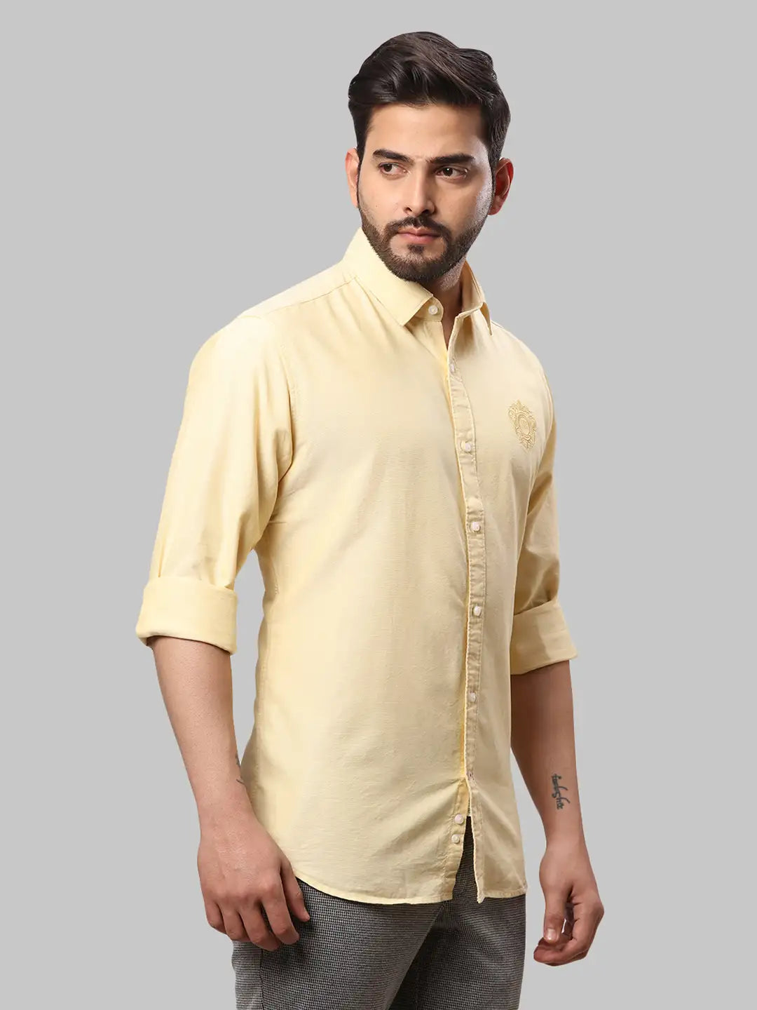 Men Slim Fit White Shirt