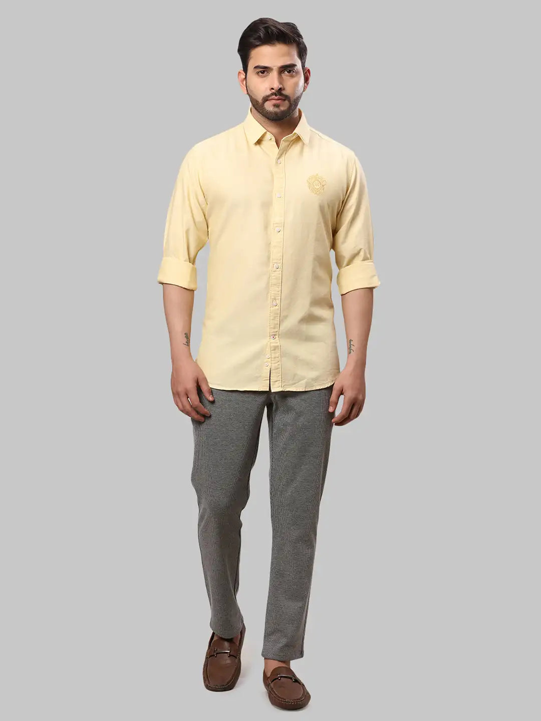 Men Slim Fit White Shirt