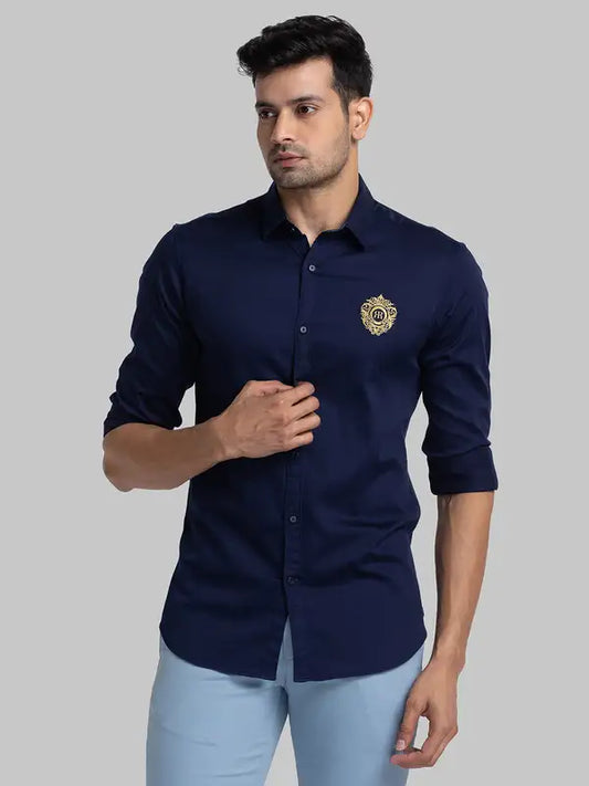Men Slim Fit White Shirt