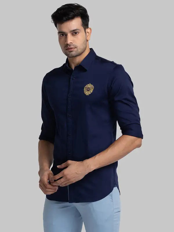 Men Slim Fit White Shirt