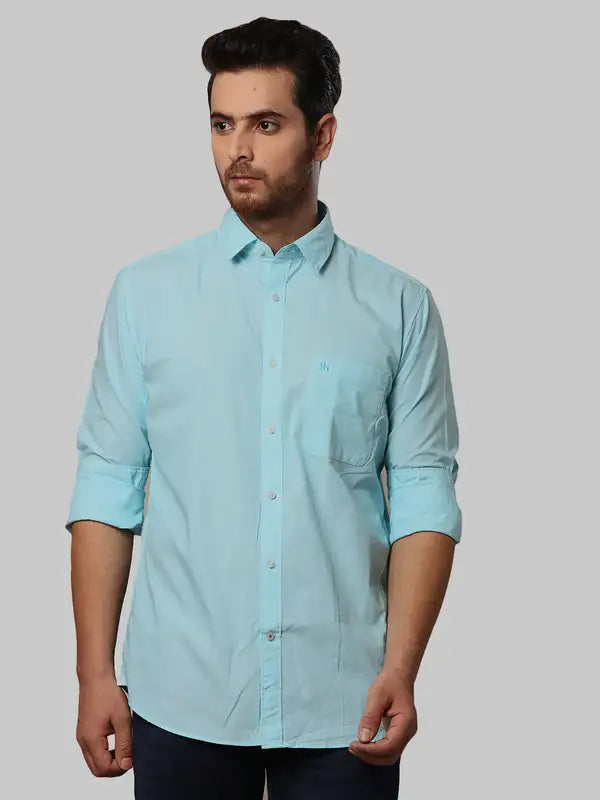 Men Slim Fit Blue Shirt