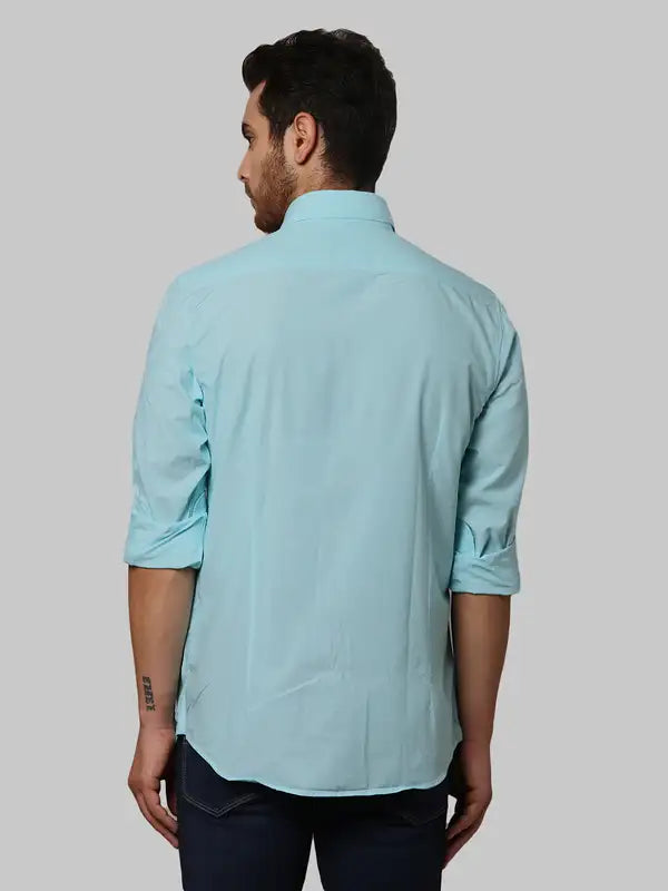 Men Slim Fit Blue Shirt