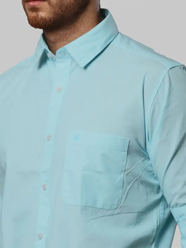 Men Slim Fit Blue Shirt