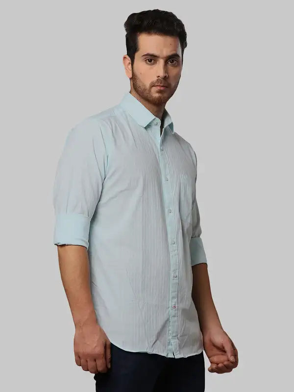 Men Slim Fit Blue Shirt