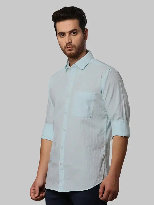 Men Slim Fit Blue Shirt