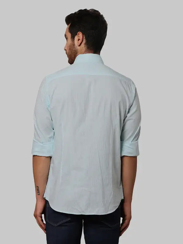 Men Slim Fit Blue Shirt