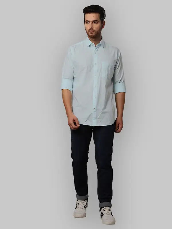 Men Slim Fit Blue Shirt