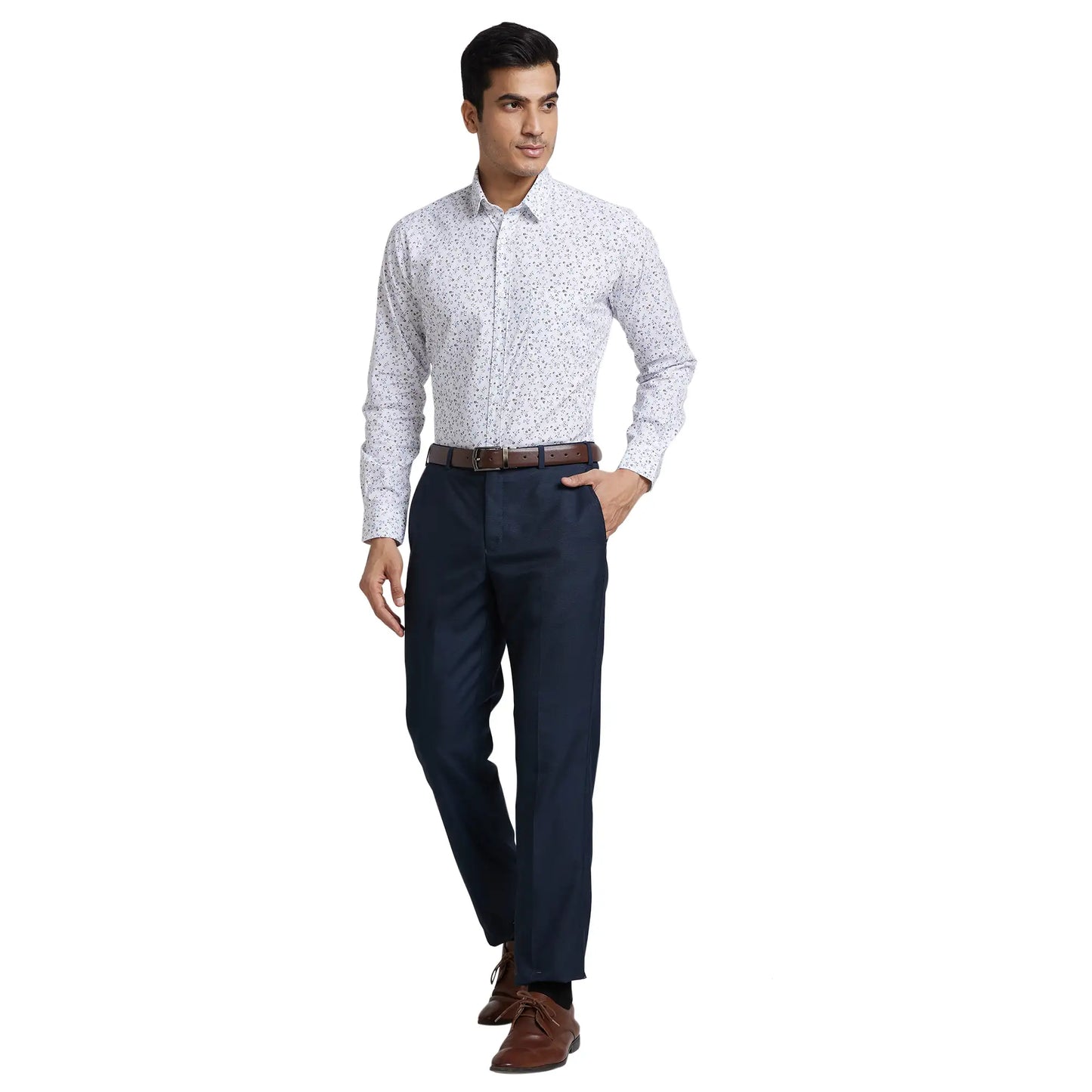Men Slim Fit Blue Shirt