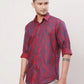 Raymond Men Violet Jacquard Slim Fit Cotton Regular Collar Shirt