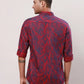 Raymond Men Violet Jacquard Slim Fit Cotton Regular Collar Shirt